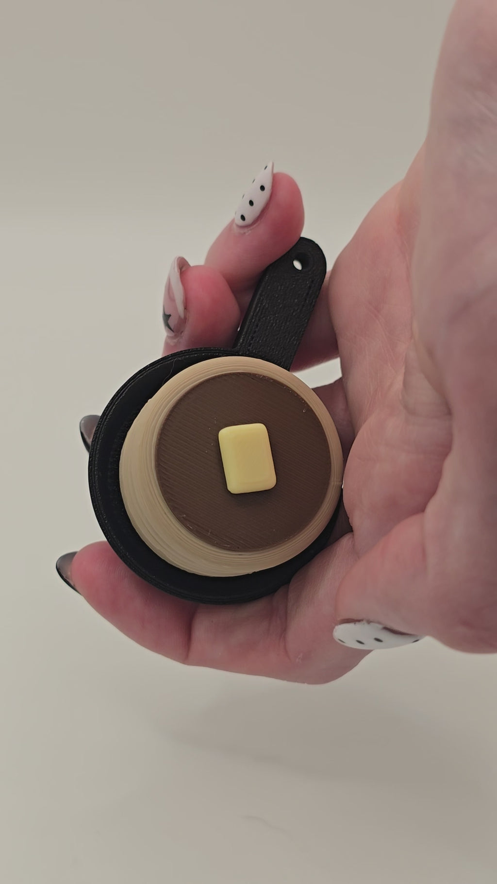 Pancake Skillet Clicker Keychain