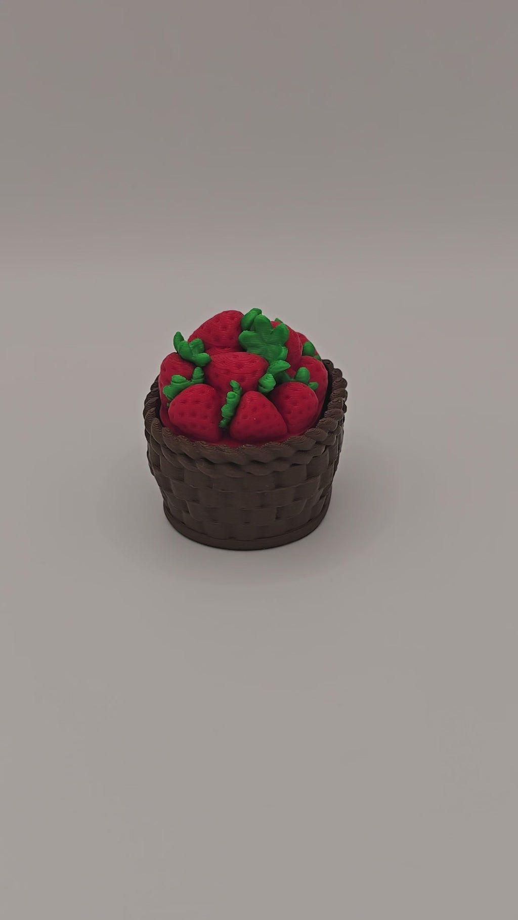 Cute Strawberry Basket Fidget Clicker Keychain