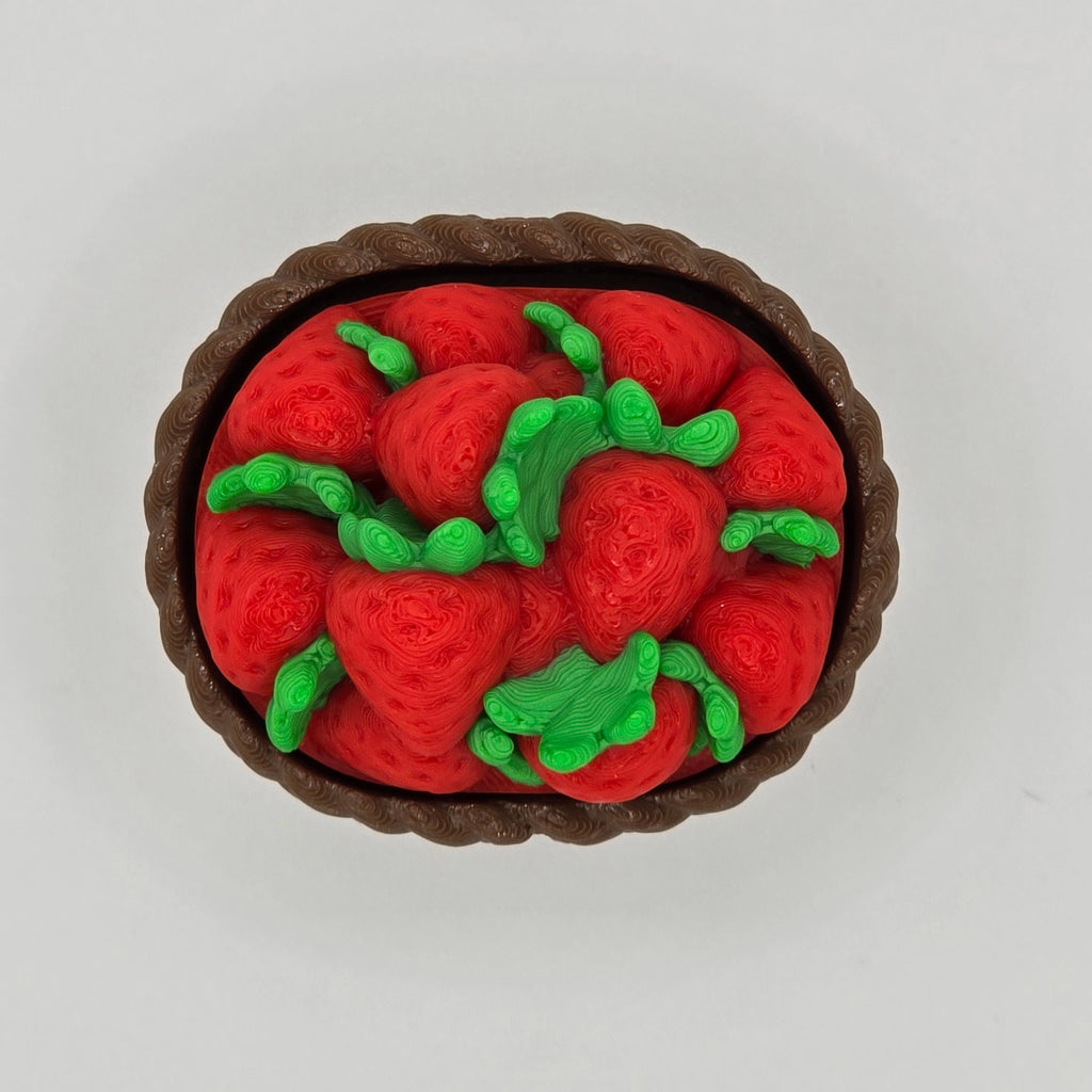 Cute Strawberry Basket Fidget Clicker Keychain