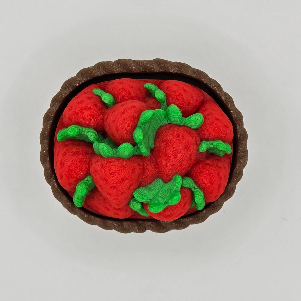 Cute Strawberry Basket Fidget Clicker Keychain