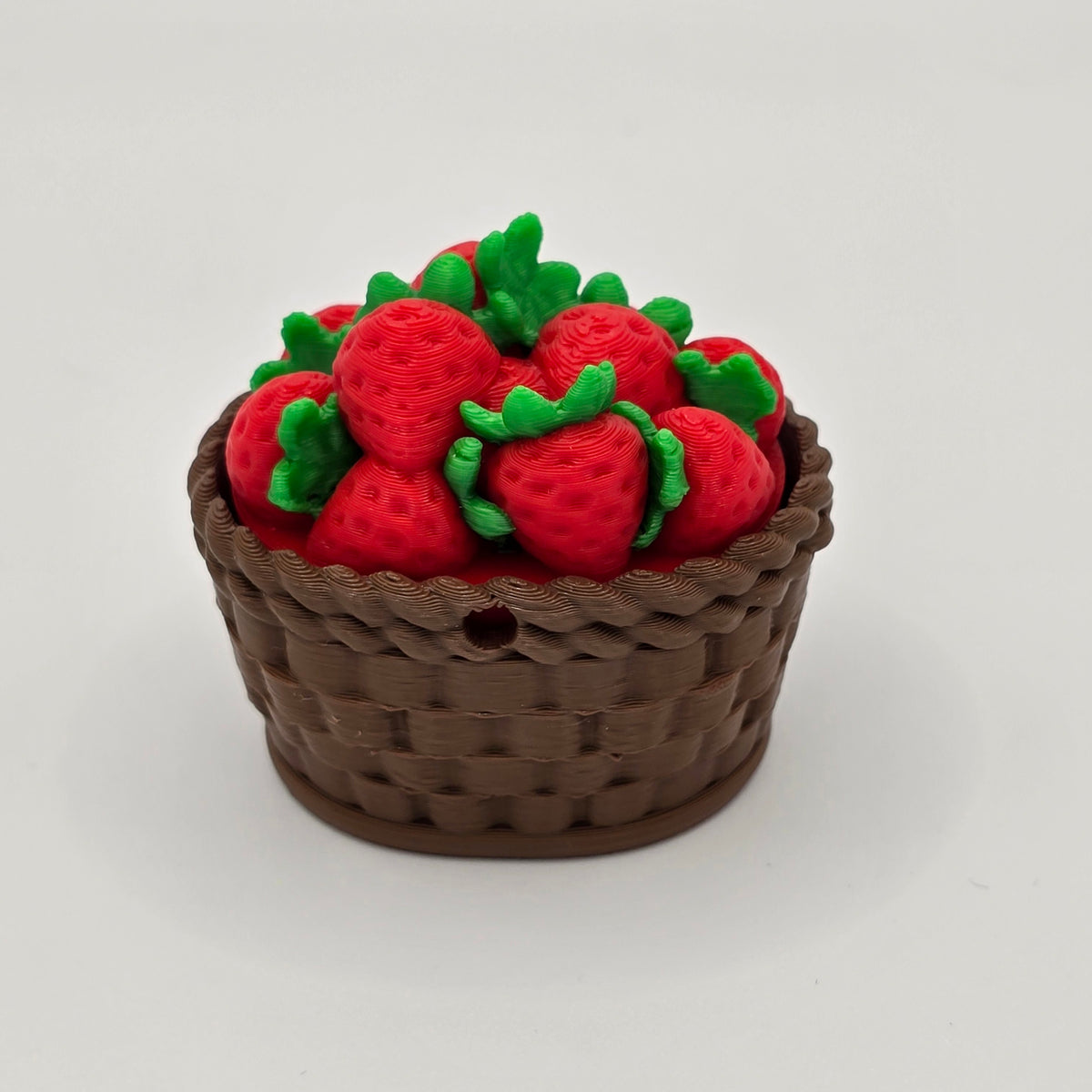Cute Strawberry Basket Fidget Clicker Keychain