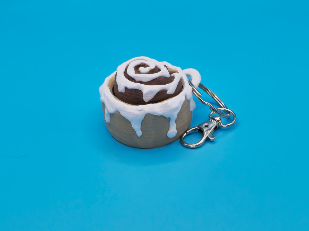 Cinnamon Roll Clicker Keychain Fidget