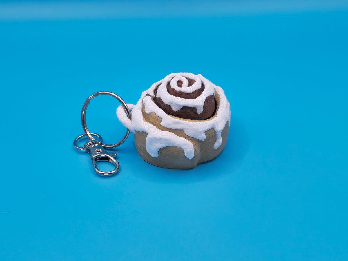 Cinnamon Roll Clicker Keychain Fidget