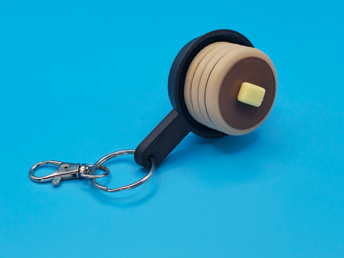 Pancake Skillet Clicker Keychain