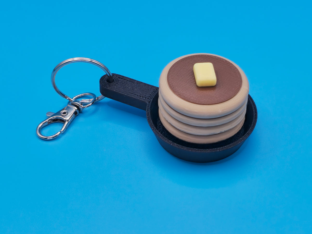 Pancake Skillet Clicker Keychain