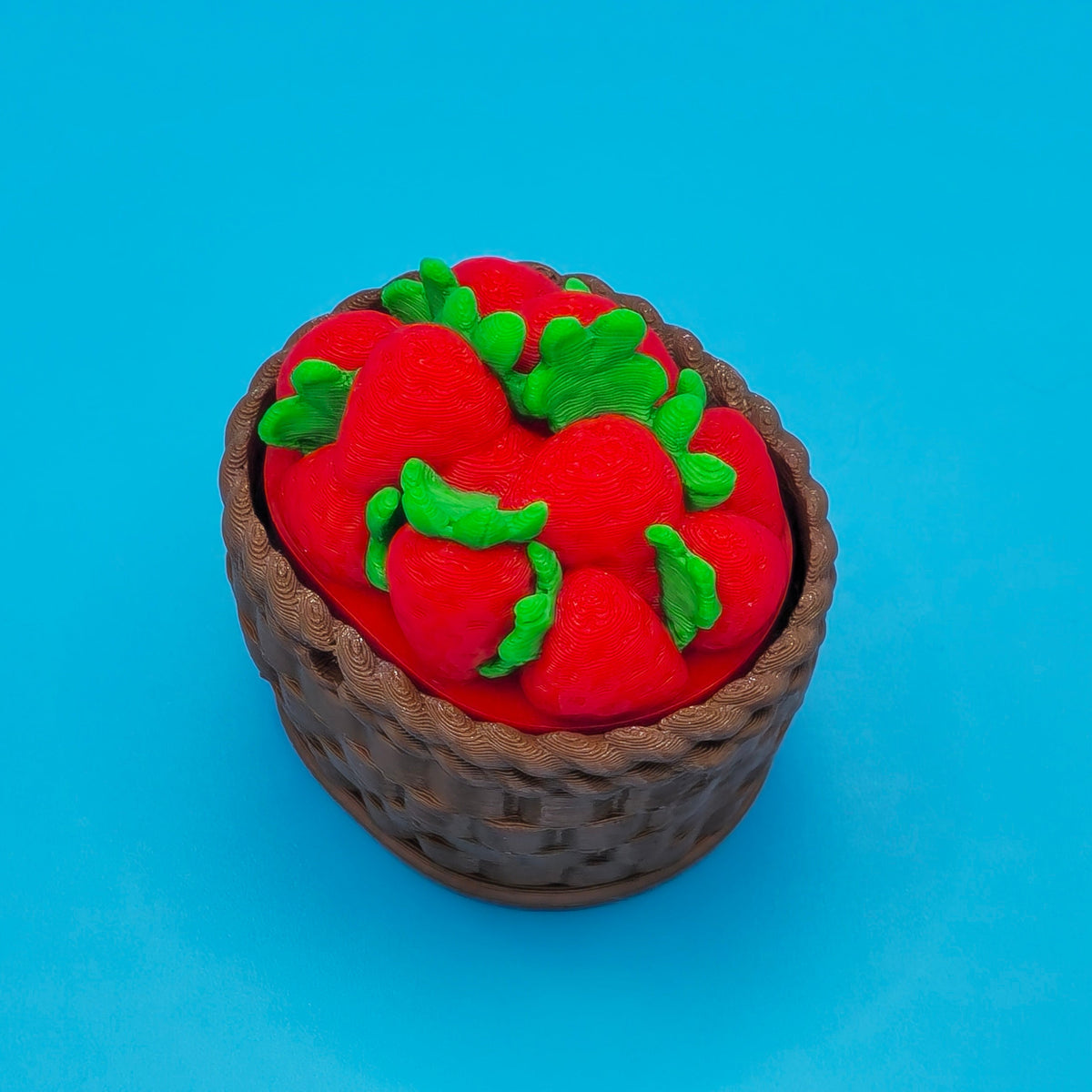 Cute Strawberry Basket Fidget Clicker Keychain